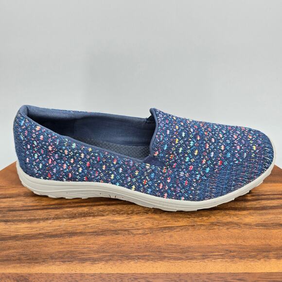 Skechers Shoes Women's 8.5 Navy Blue Reggae Relaxed Fit Comfort Casual Slip On - Picture 1 of 8